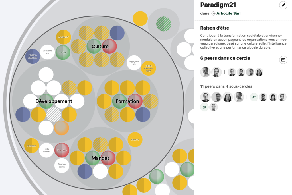 organisation distribuée - structure en cercles et rôles